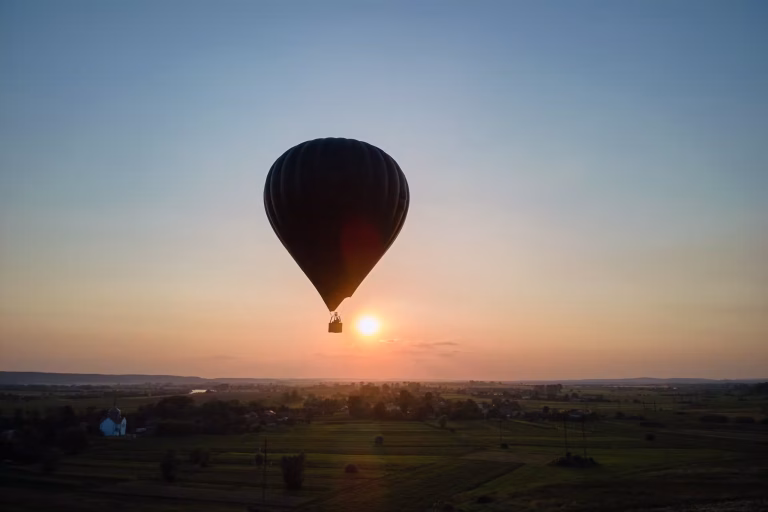 Hot-air balloon over the Serengeti
